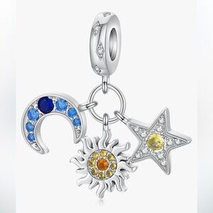 Sterling silver sun moon and stars charm for your Pandora bracelet